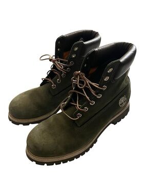 Timberland Men's Olive Green Nubuck Lace-Up Work Boots